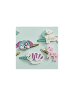Janod 6 barrettes pailletées à créer Little Pets - Hot