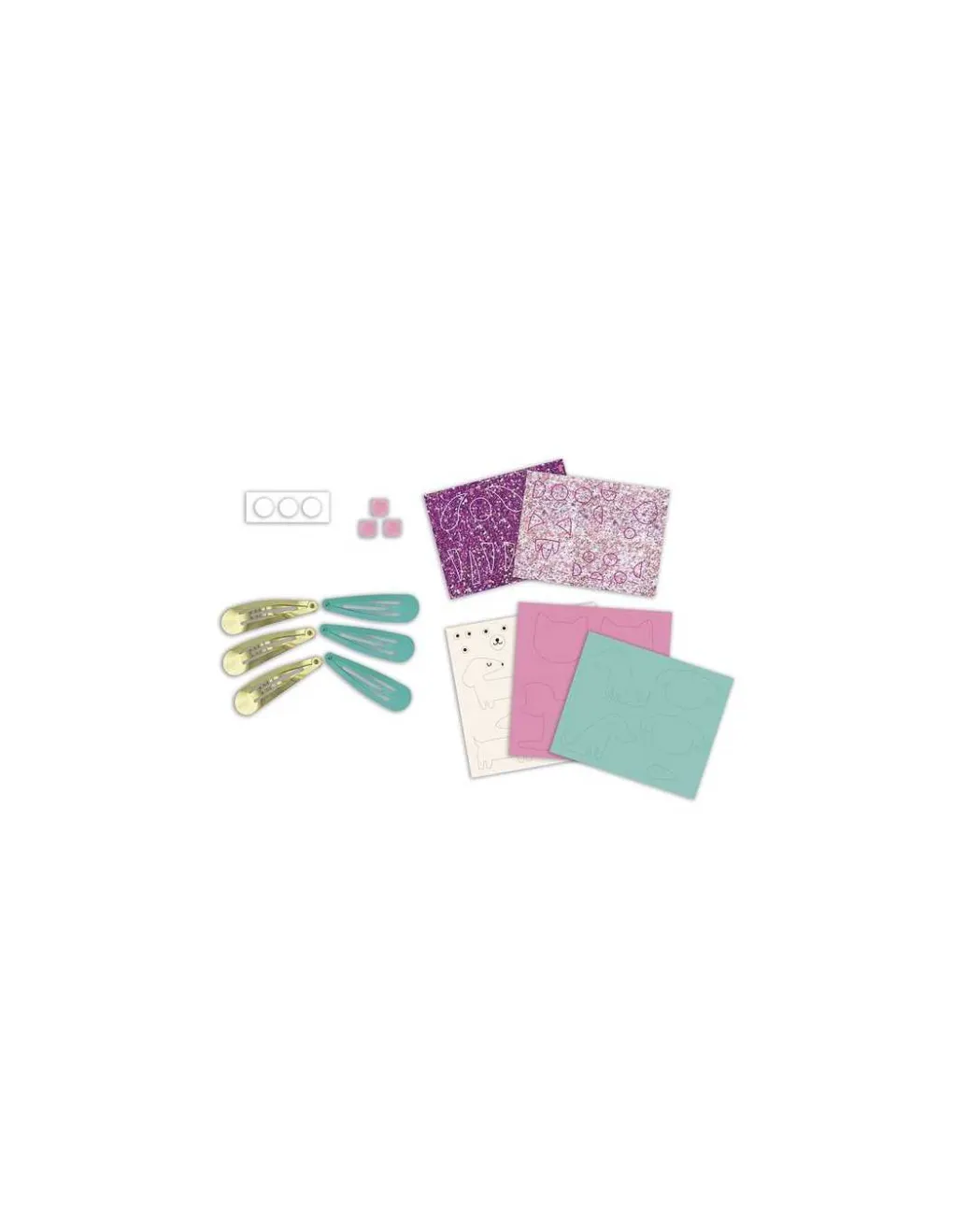 Janod 6 barrettes pailletées à créer Little Pets - Hot