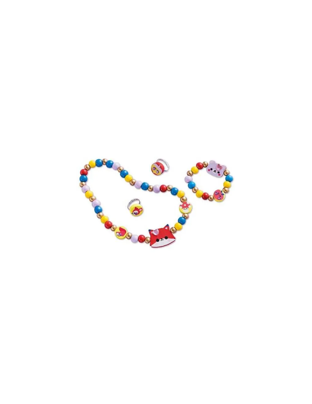 Janod 4 bijoux en bois à créer Bois joli - Discount