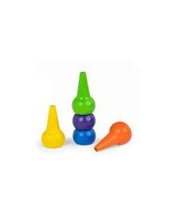 Moulin Roty 5 crayons de cire Les Popipop - Hot