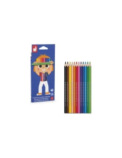 Janod 12 crayons de couleur - Discount