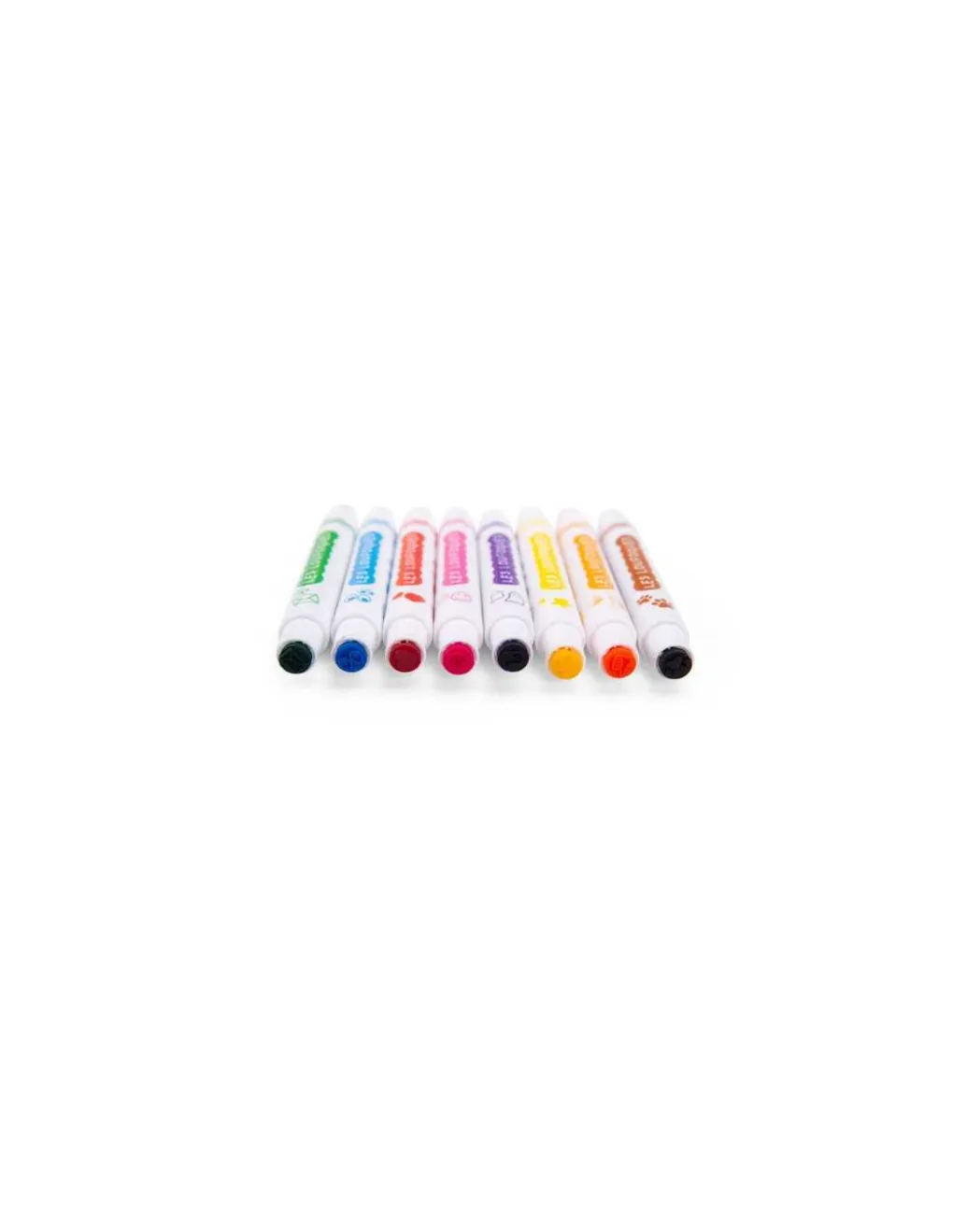 Moulin Roty 8 feutres tampons 2 en 1 Les Loufoques - Discount