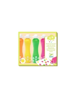 Djeco 4 Marqueurs gros pois Néon - Discount