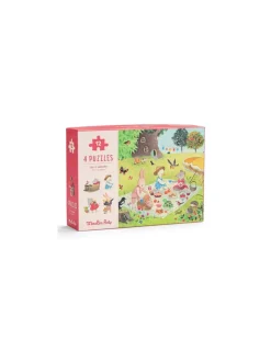 Moulin Roty 4 mini puzzles Les Saisons - New