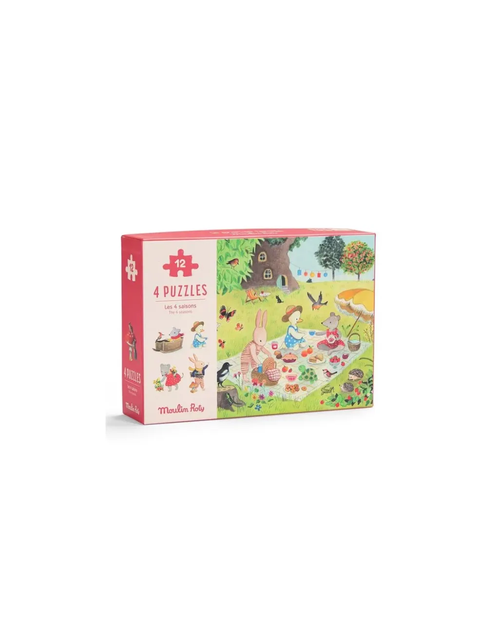 Moulin Roty 4 mini puzzles Les Saisons - New
