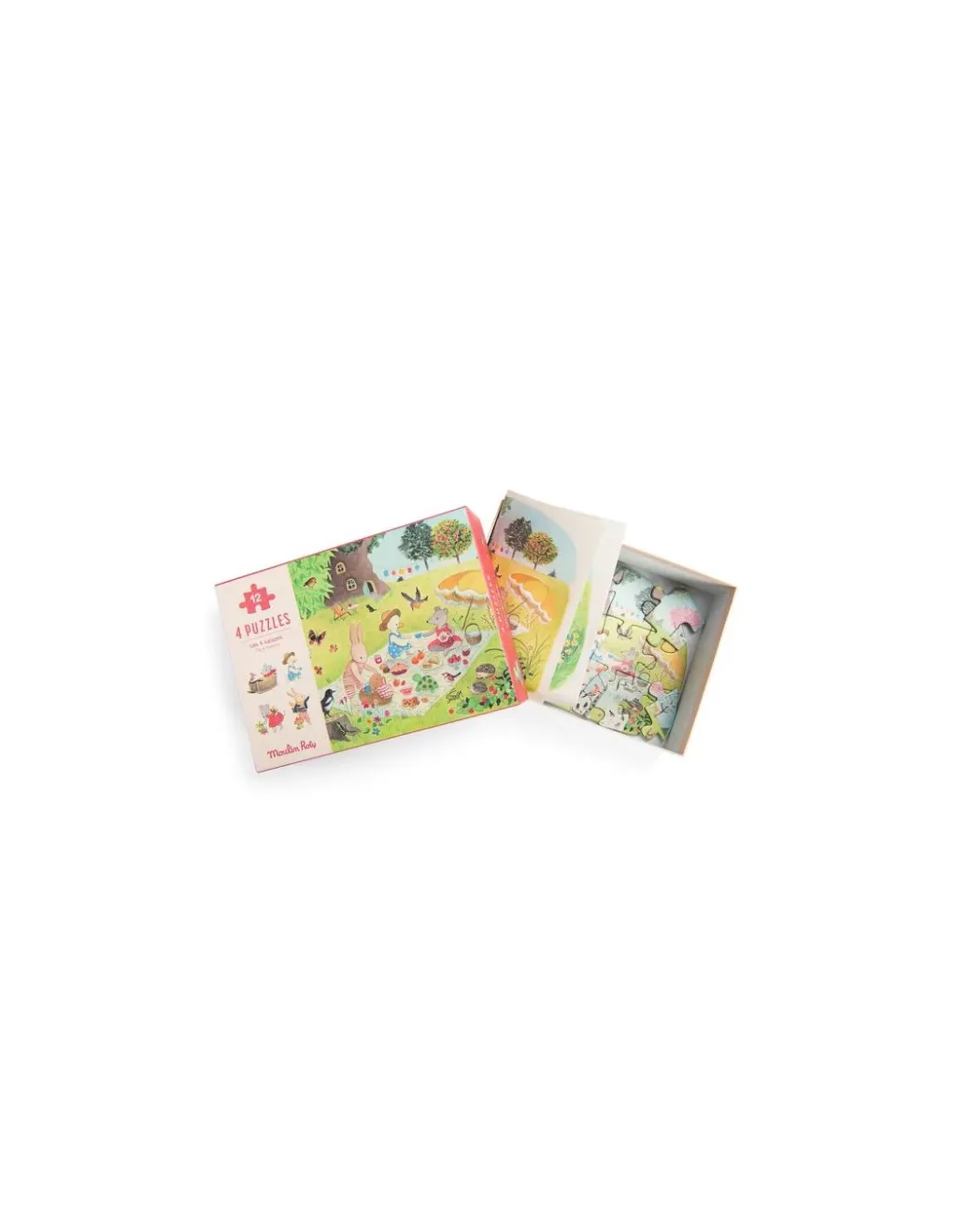 Moulin Roty 4 mini puzzles Les Saisons - New