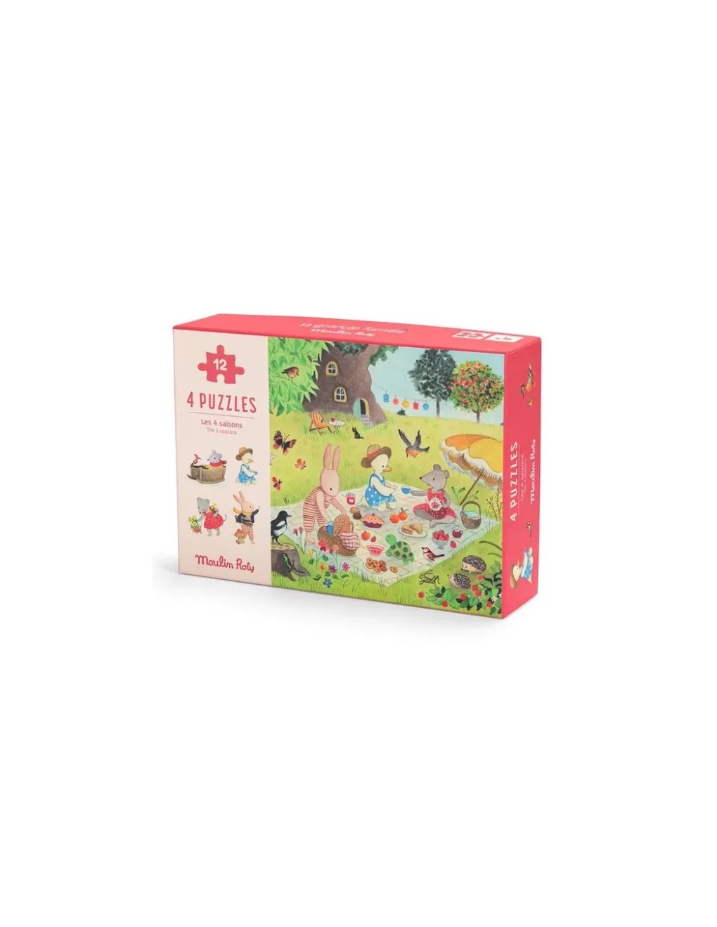 Moulin Roty 4 mini puzzles Les Saisons - New