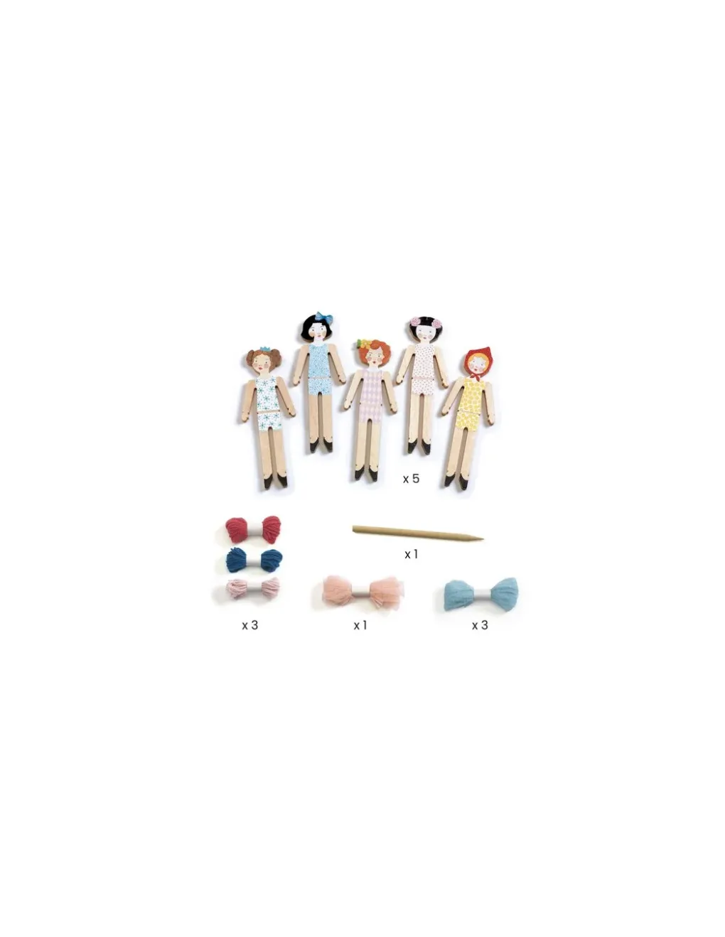 Djeco 5 poupées chasse-tracas sweet night - Do it Yourself