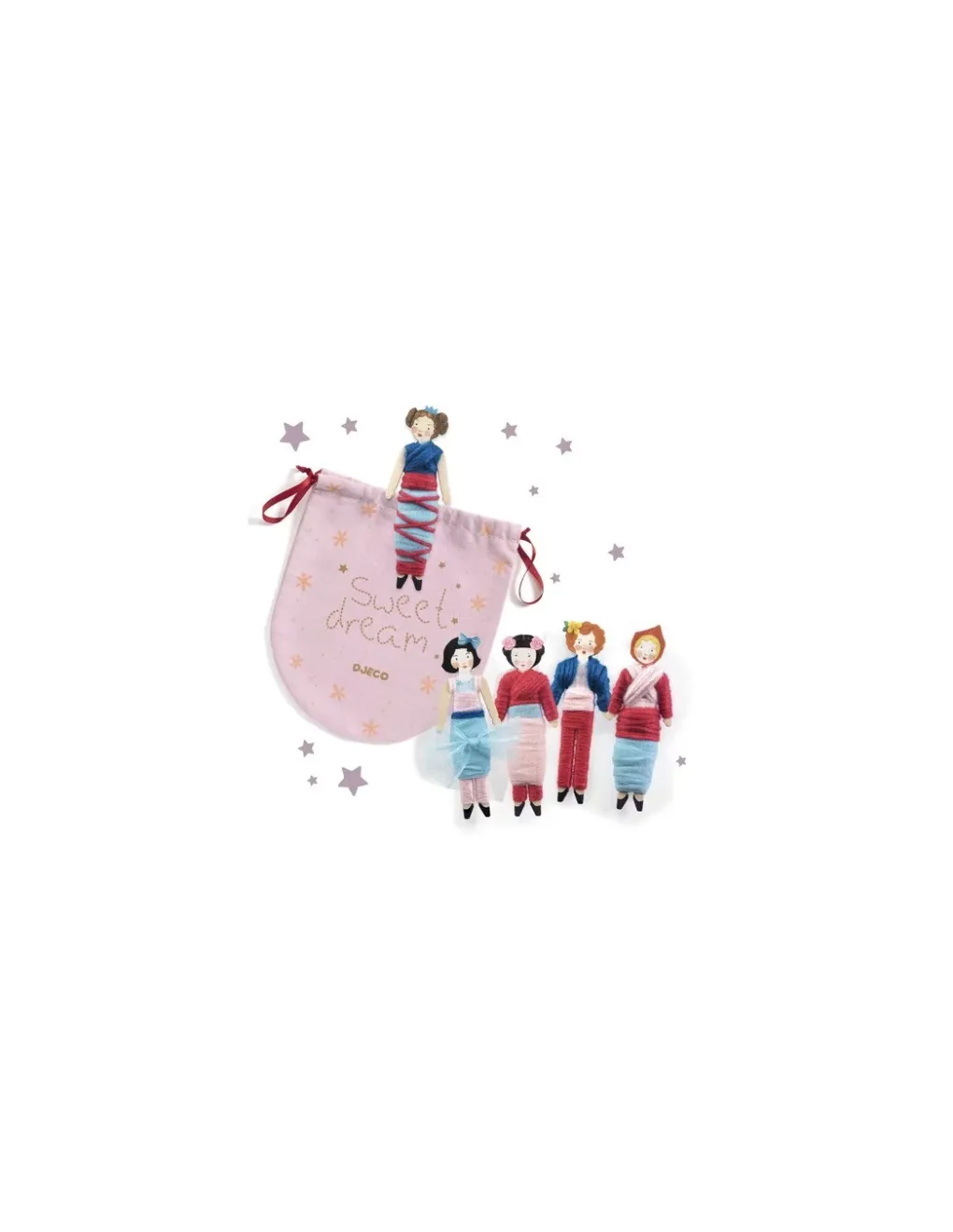 Djeco 5 poupées chasse-tracas sweet night - Do it Yourself