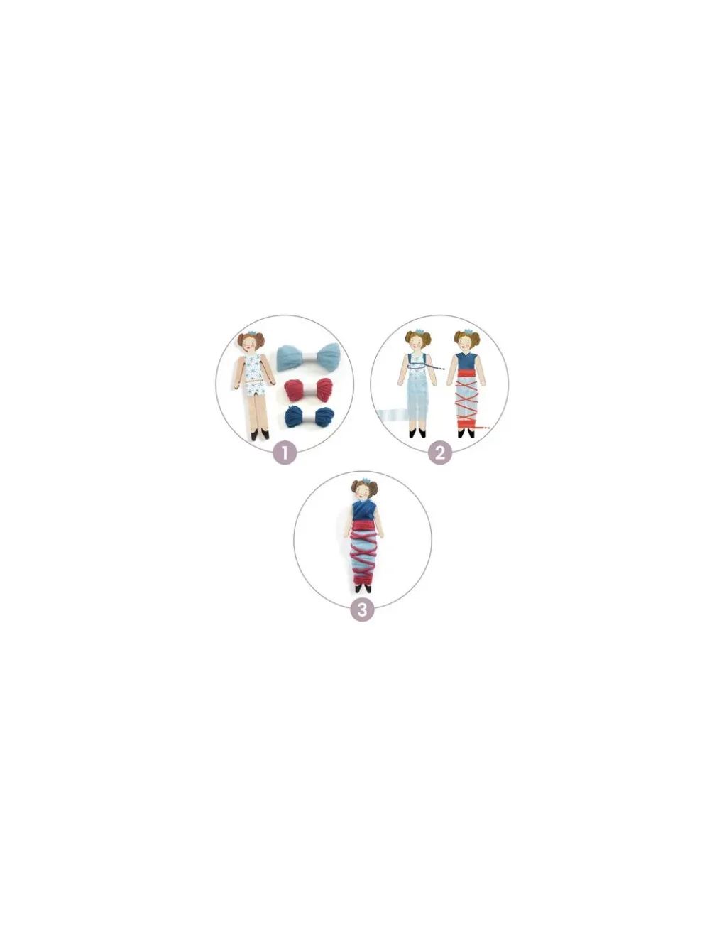 Djeco 5 poupées chasse-tracas sweet night - Do it Yourself