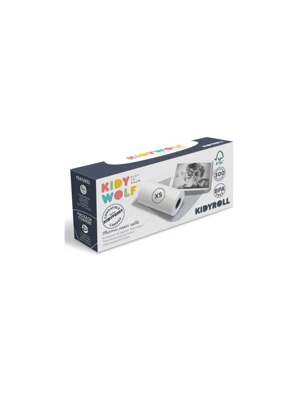 Kidywolf 5 rouleaux de papier pour Kidyprint - Clearance