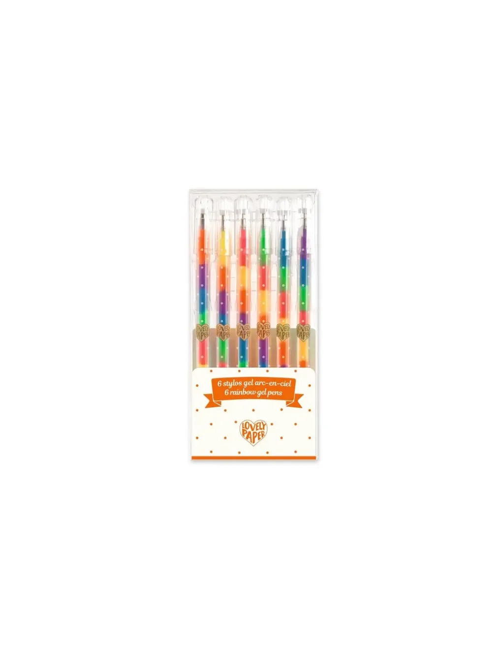 Lovely Paper by Djeco 6 stylos gel arc-en-ciel - Djeco Best