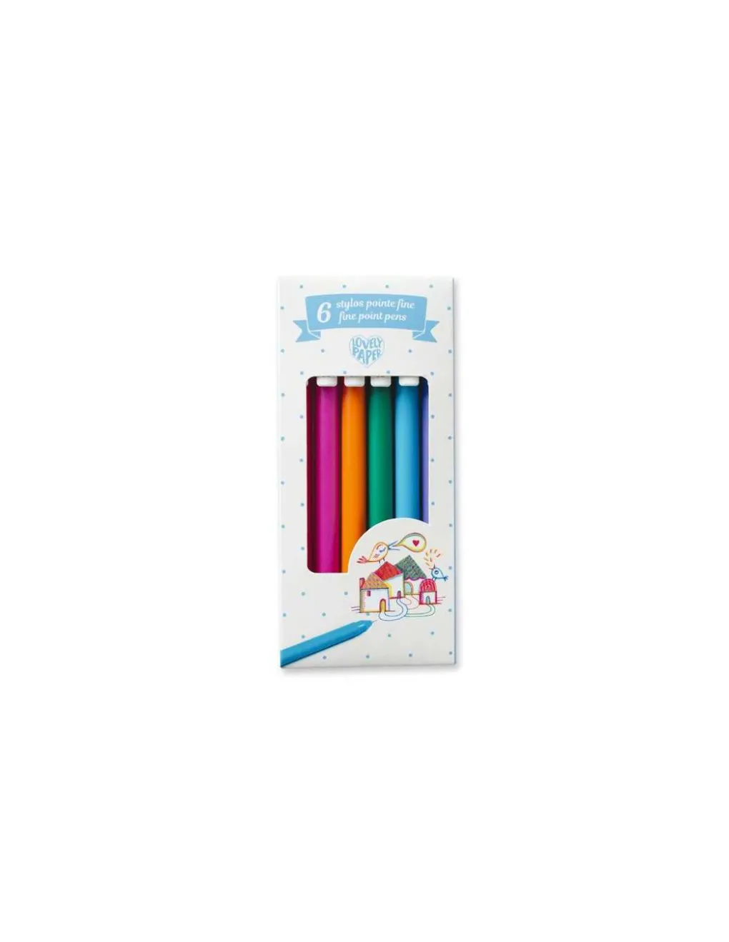 Lovely Paper by Djeco 6 stylos gel pointe fine - Djeco Outlet