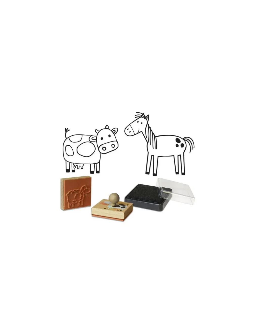 Crea Lign’ 9 tampons en bois les animaux de la ferme - CréaLign' Best
