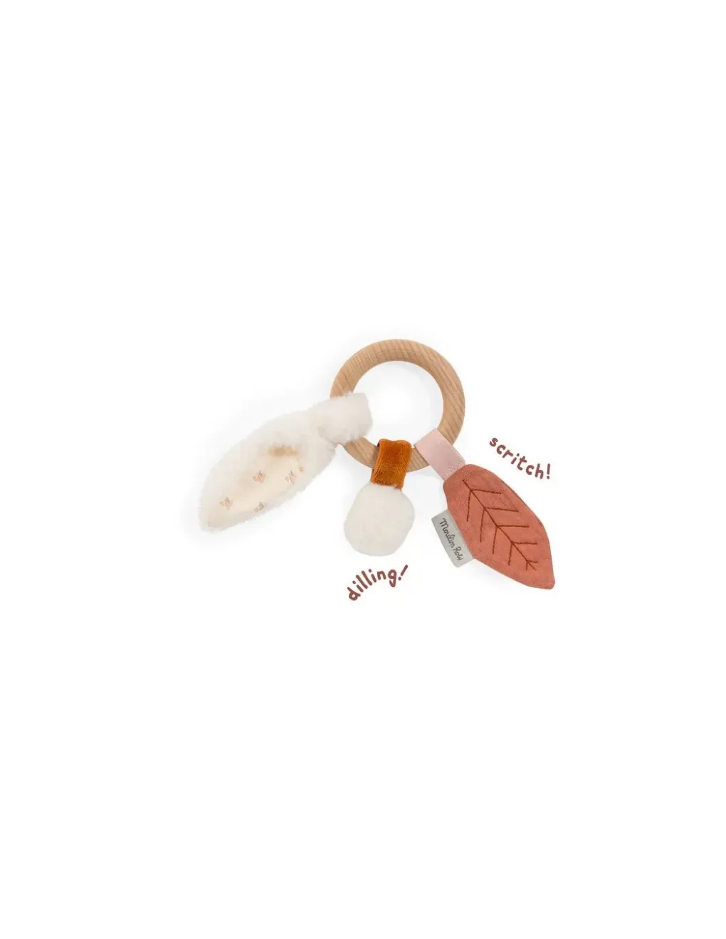 Moulin Roty Anneau-hochet bois lapin Après la pluie - Clearance