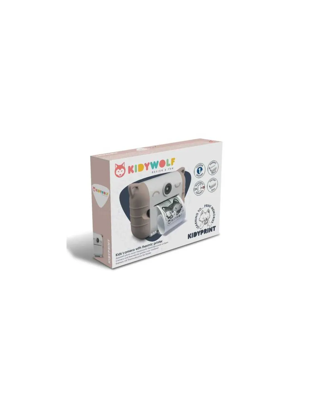 Kidywolf Appareil photo avec imprimante thermique Kidyprint peach -