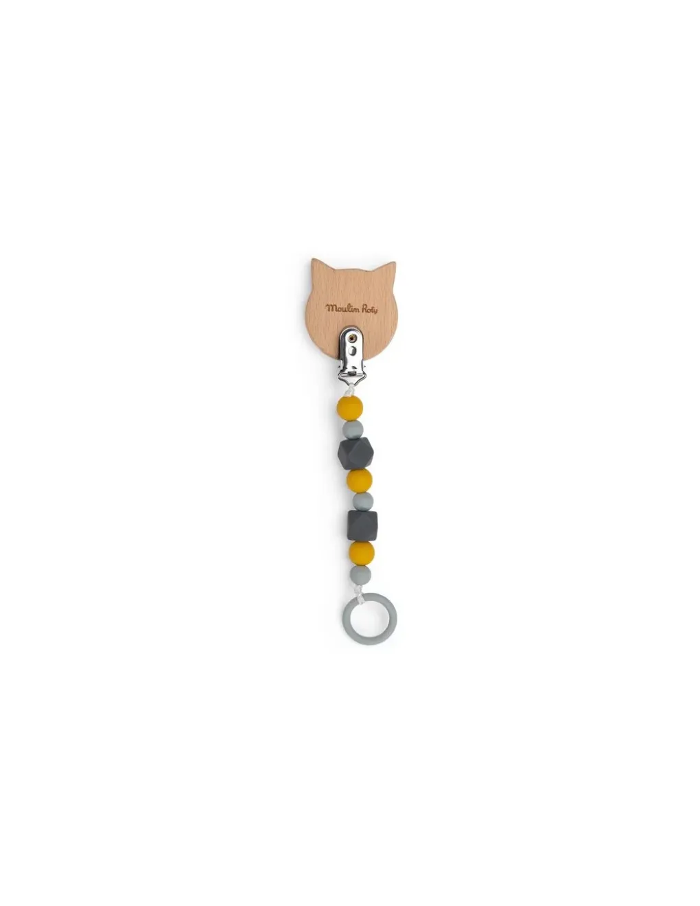 Moulin Roty Attache tétine chat Les Moustaches - New