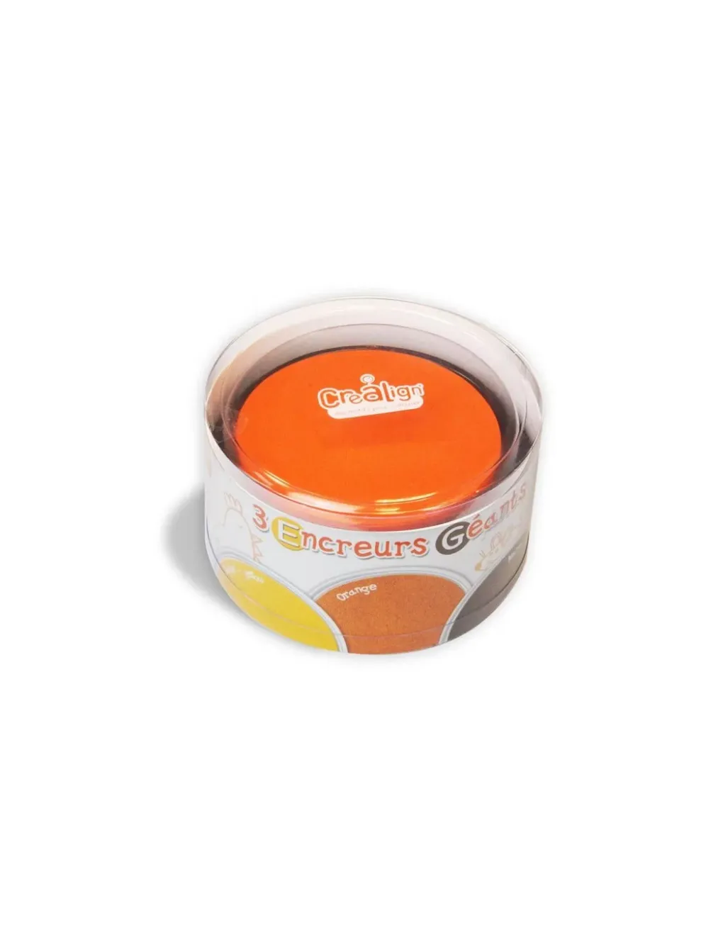 Crea Lign’ Boite de 3 encreurs géants ronds jaune orange marron - CréaLign' Discount