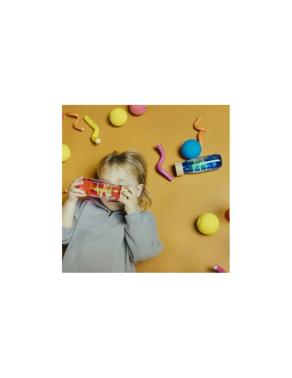 Petit Boum Bouteille sensorielle Move Spirale bleue - Hot