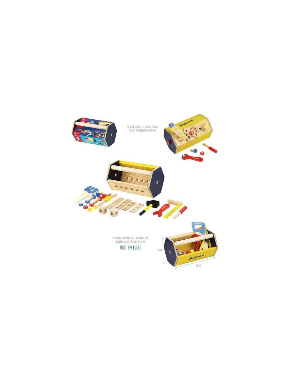 Jeujura Caisse à outils en bois - Outlet