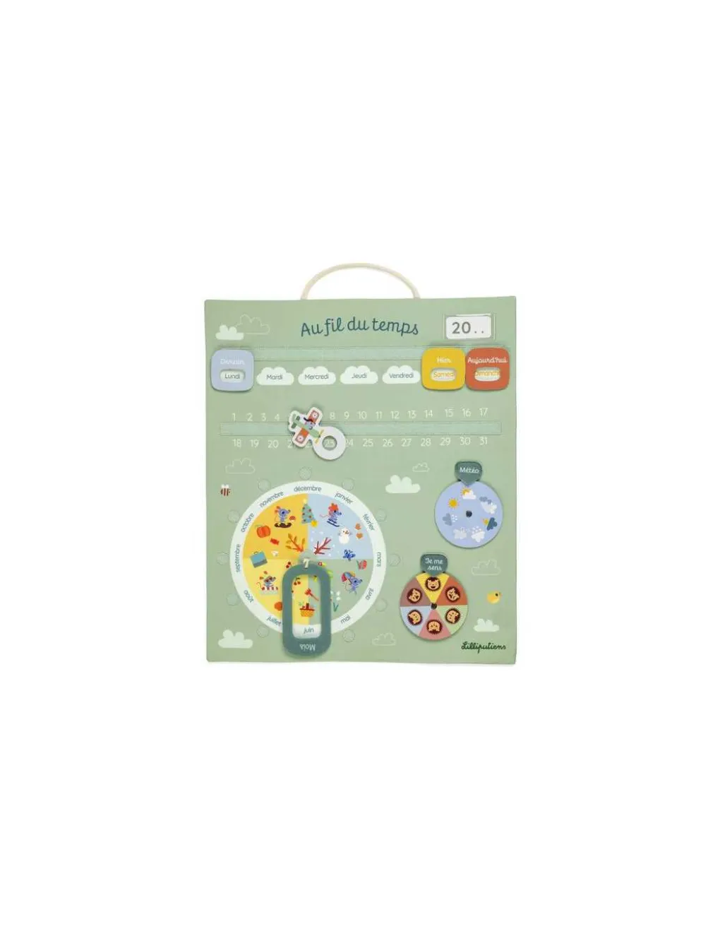 Lilliputiens Calendrier Au fil du temps vert - Online