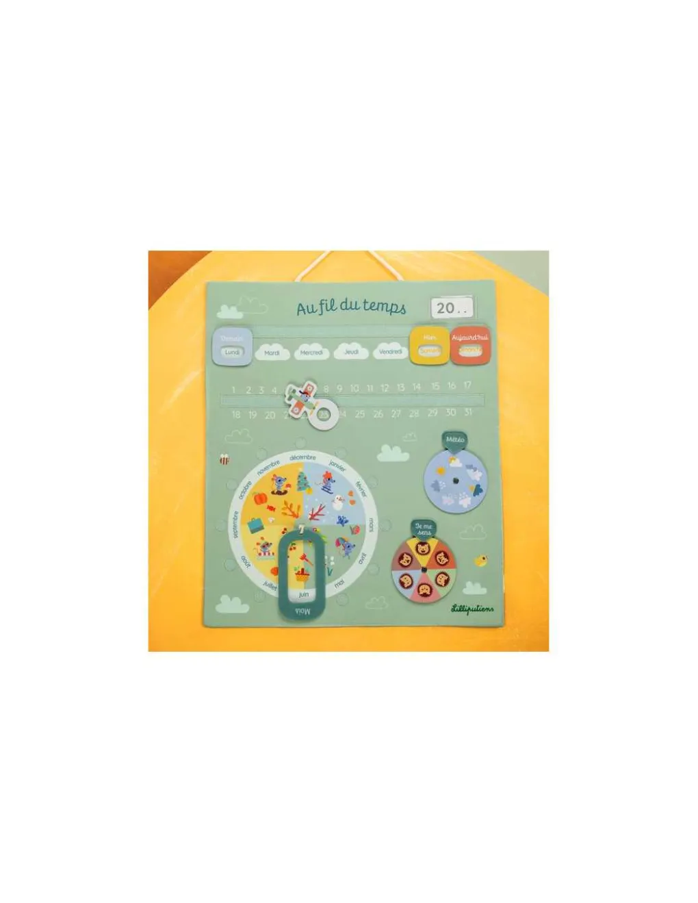 Lilliputiens Calendrier Au fil du temps vert - Online