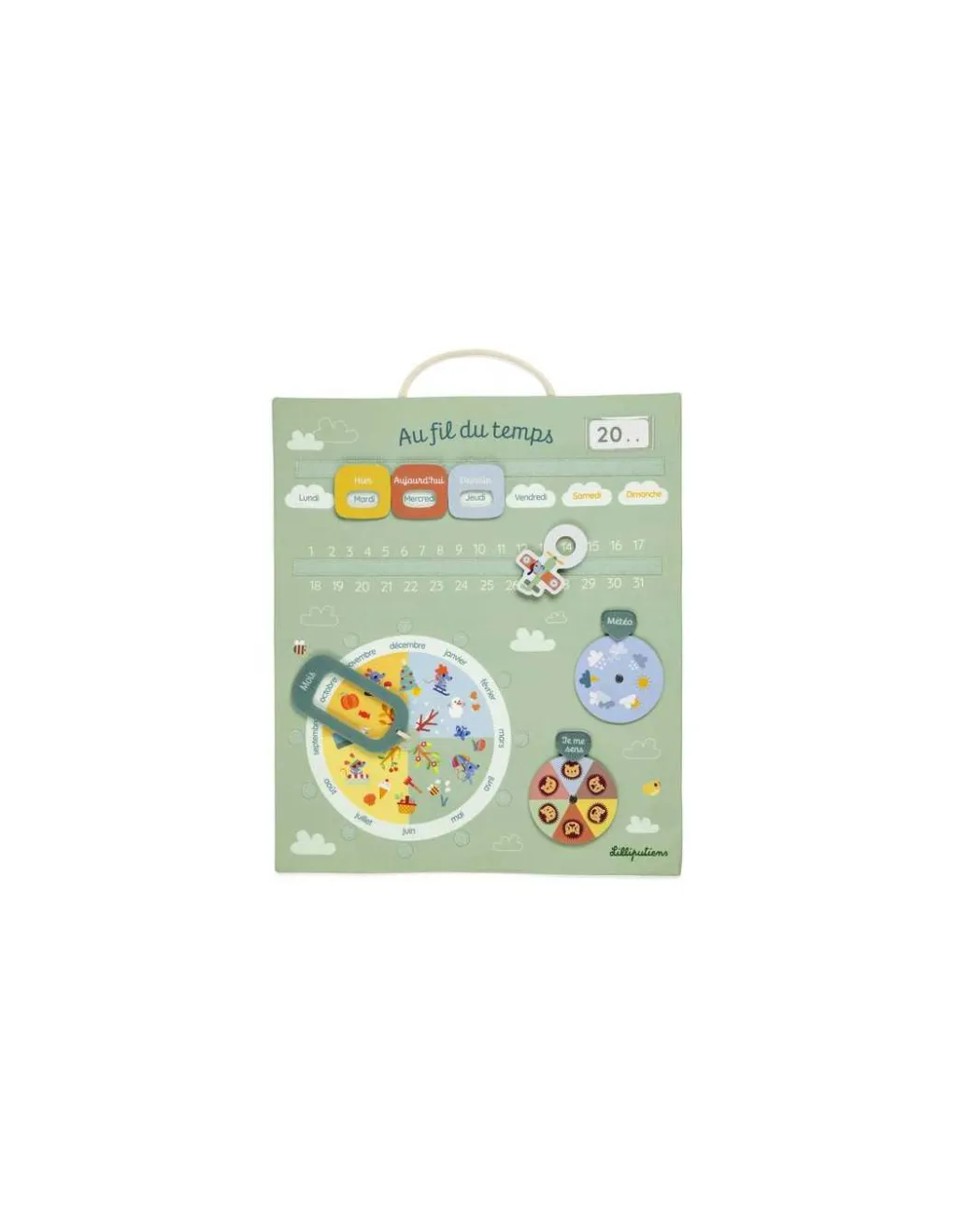 Lilliputiens Calendrier Au fil du temps vert - Online