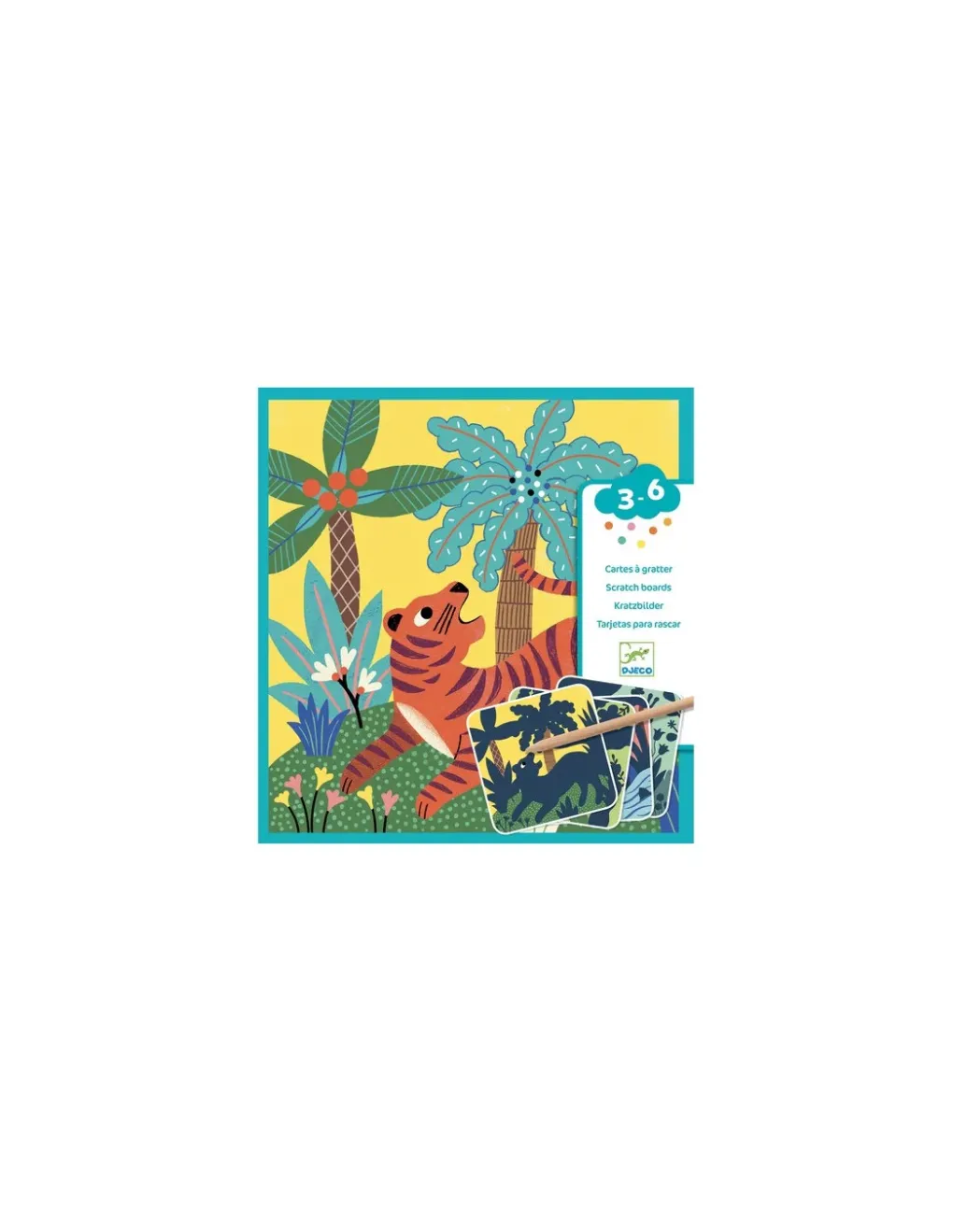 Djeco Cartes à gratter grosses bêtes - New