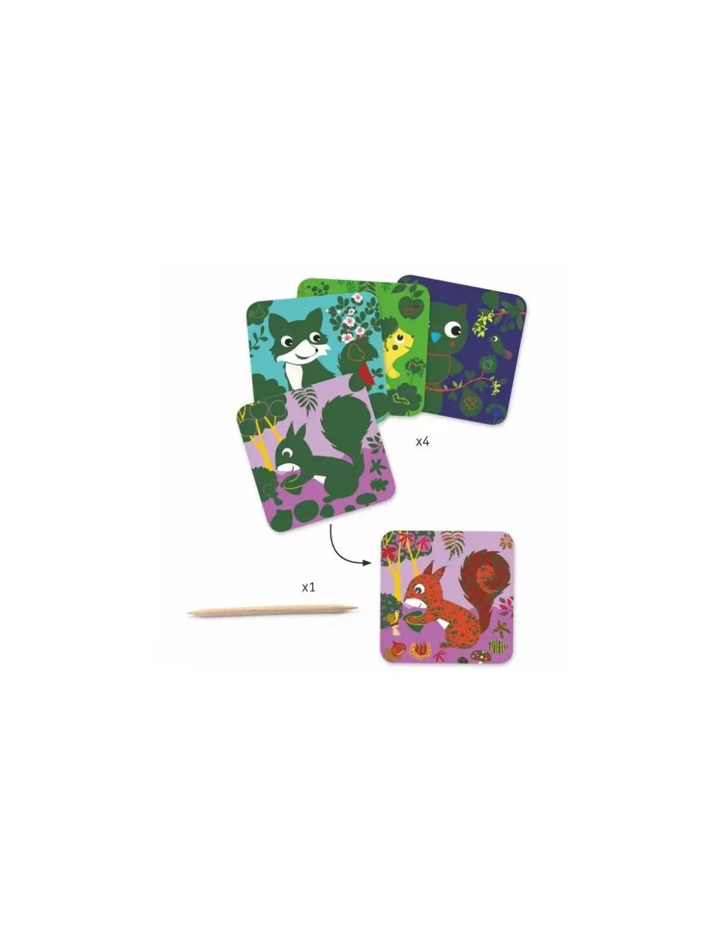 Djeco Cartes à gratter petites bêtes - Outlet