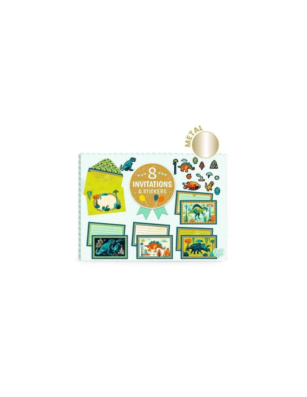 Lovely Paper by Djeco Cartes d'invitation Cric croc Dino Rock - Djeco Sale
