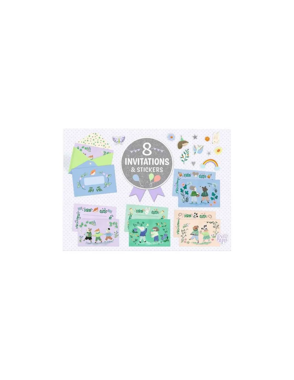 Lovely Paper by Djeco Cartes d'invitation Fanfare des animaux - Djeco Hot
