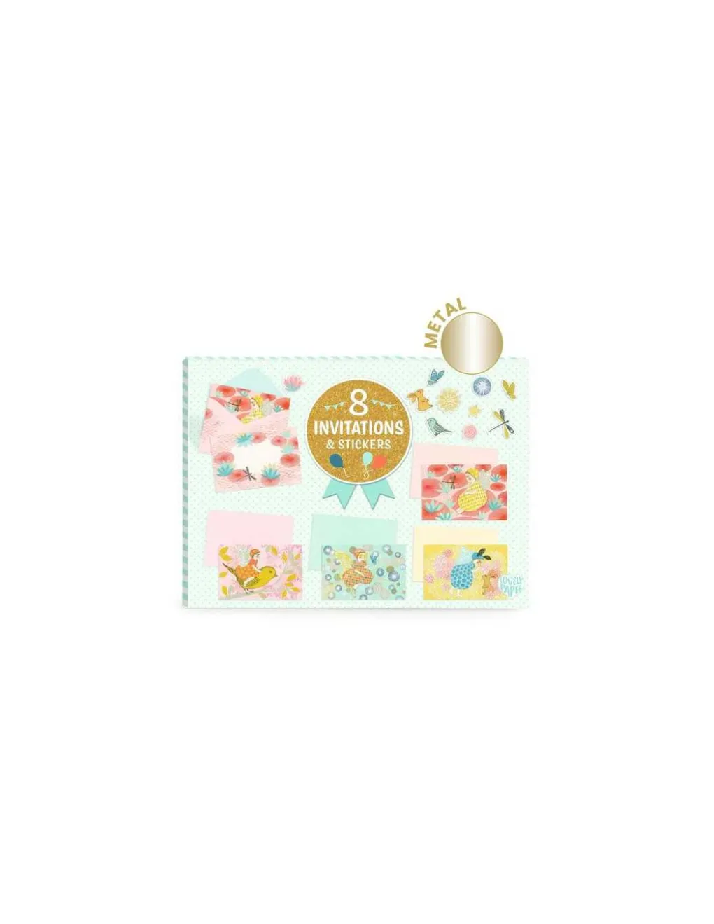 Lovely Paper by Djeco Cartes d'invitation Fées d'un jour - Djeco Discount