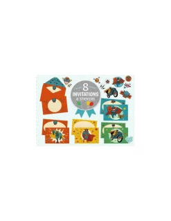 Lovely Paper by Djeco Cartes d'invitation Pow Bang - Djeco Online