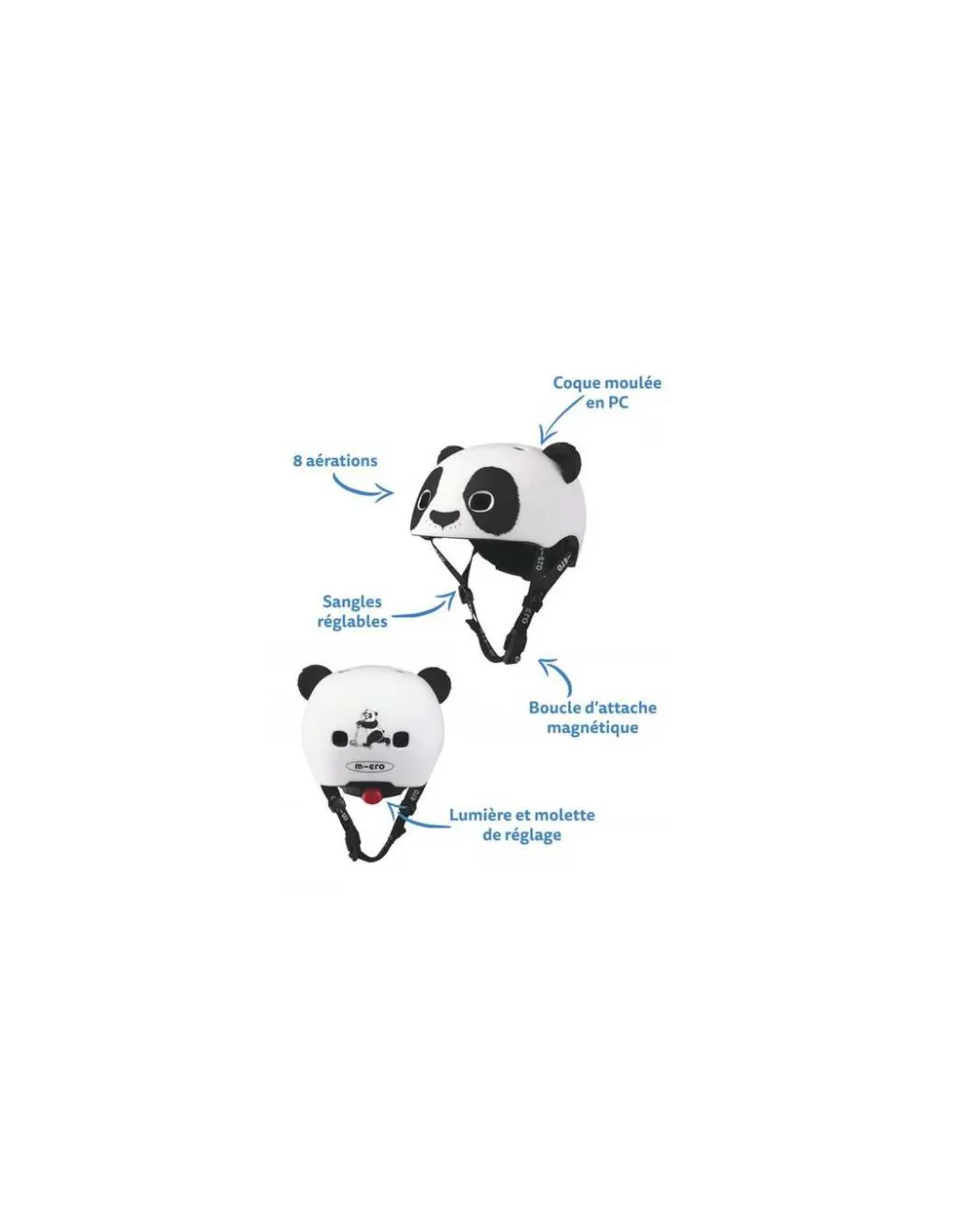Micro Mobility Casque enfant Panda 3D taille S - Clearance