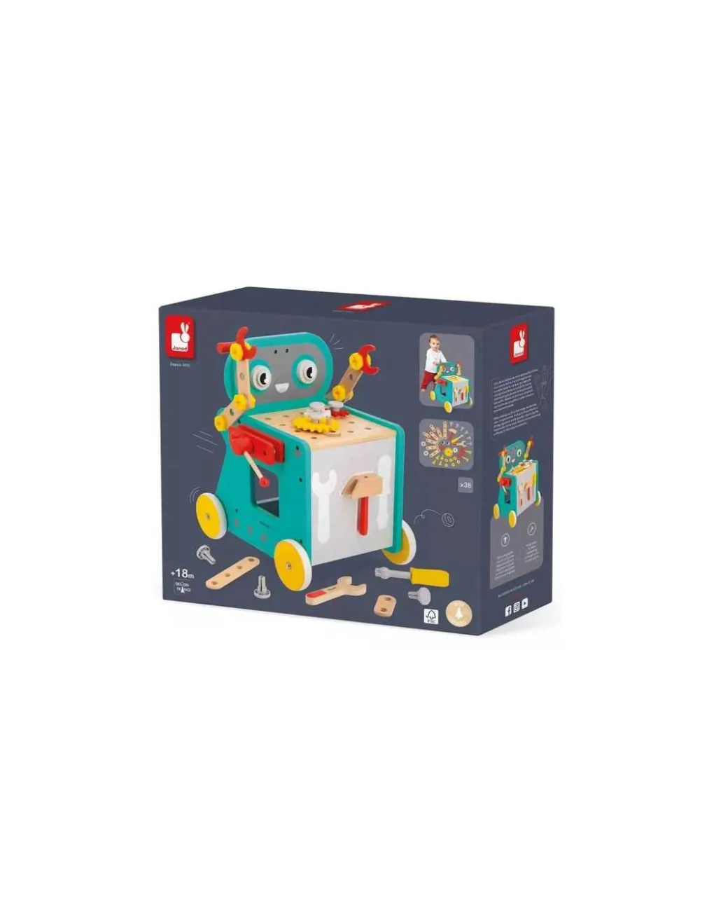 Janod Chariot Robot Brico'Kids - Hot