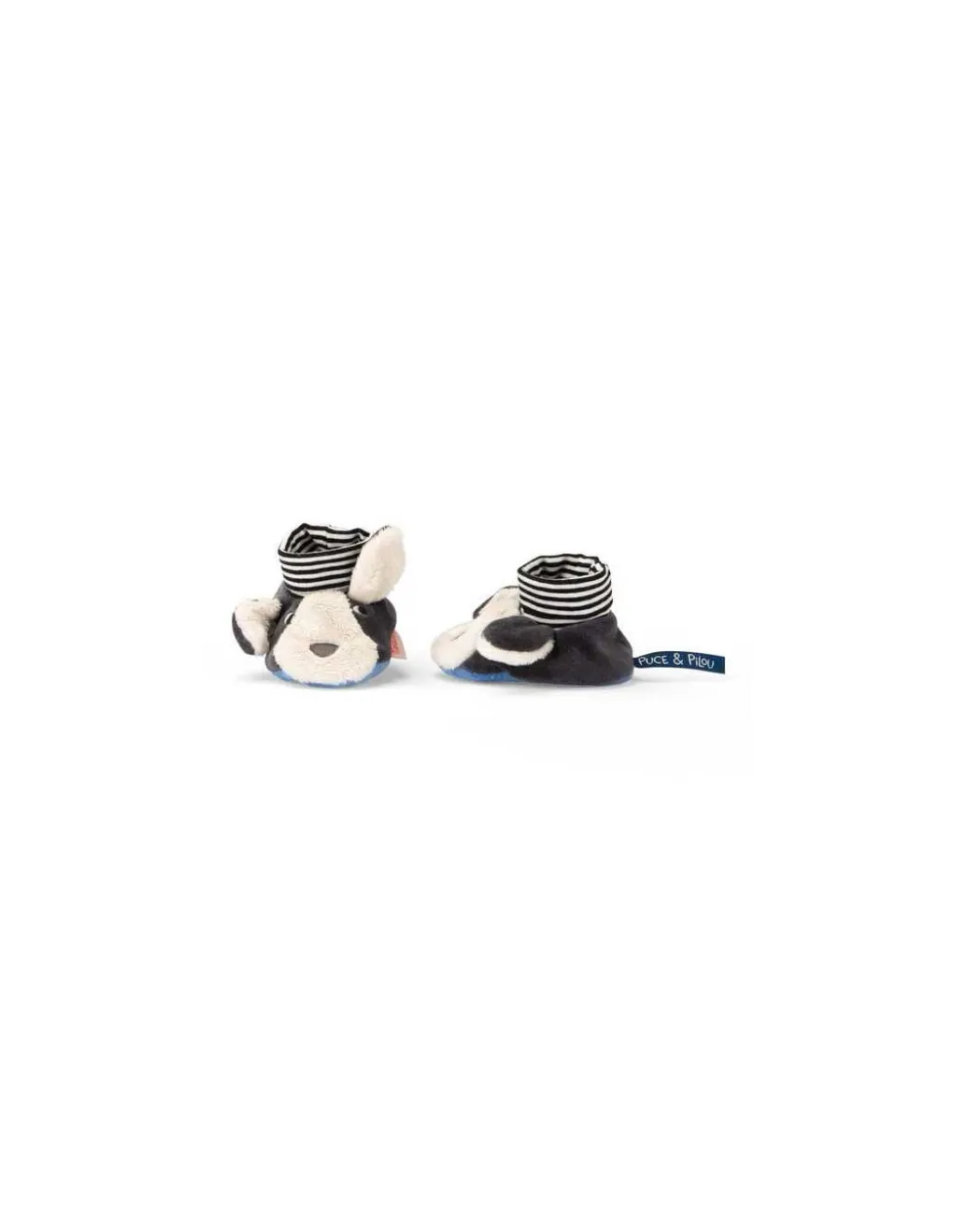 Moulin Roty Chaussons chien Puce bleu Puce & Pilou - New