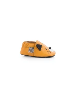 Moulin Roty Chaussons cuir chat moutarde Les moustaches 18/24 m - Hot