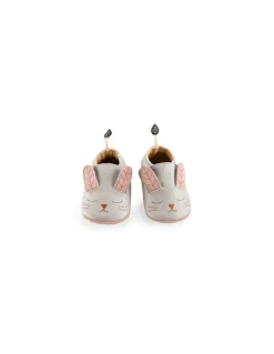 Moulin Roty Chaussons cuir lapin gris Après la pluie 0/6 m - Sale