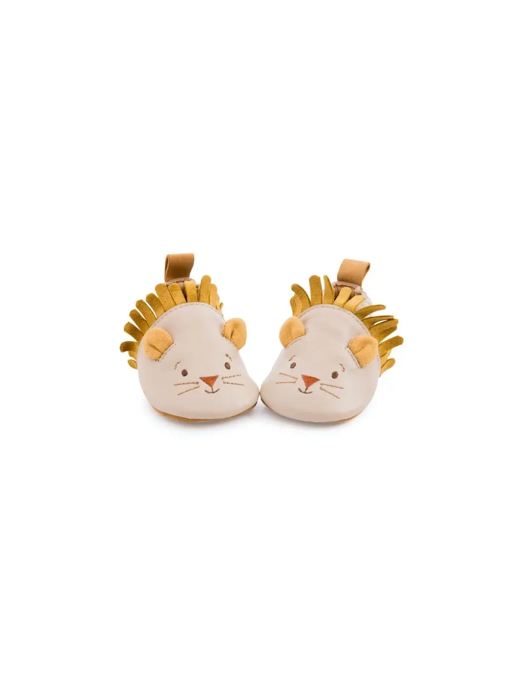 Moulin Roty Chaussons cuir lion beige Sous mon baobab 18/24 m - New