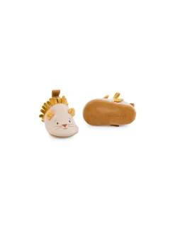 Moulin Roty Chaussons cuir lion beige Sous mon baobab 0/6 m - New