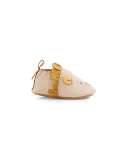 Moulin Roty Chaussons cuir lion beige Sous mon baobab 6/12 m - Best
