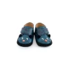 Moulin Roty Chaussons cuir panthère bleu Dans la jungle 0/6 m - Clearance