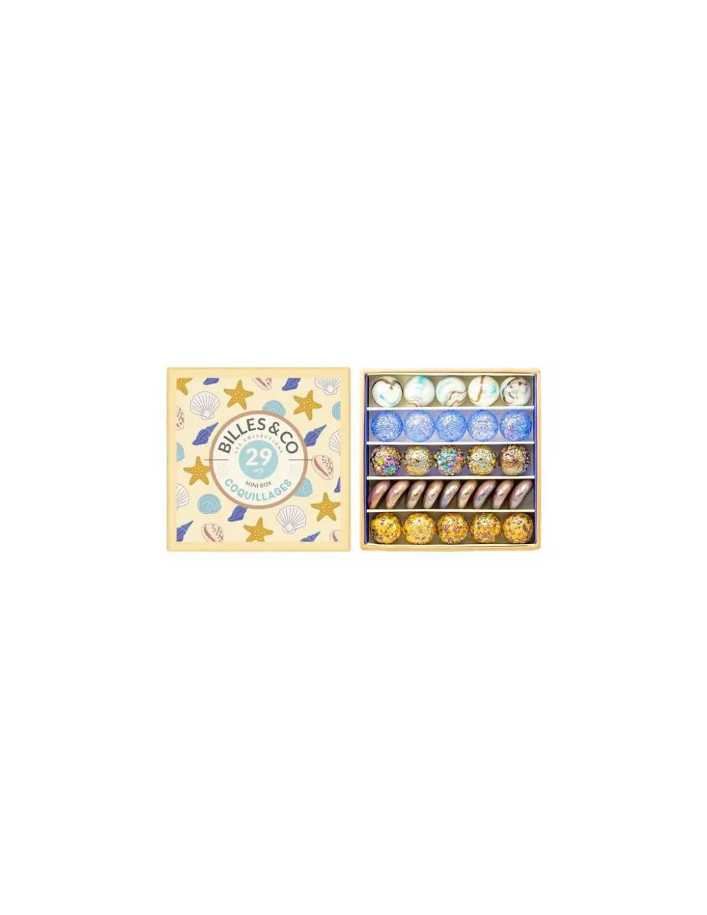 Billes and Co Coffret de 29 billes Coquillages - Billes & Co Outlet
