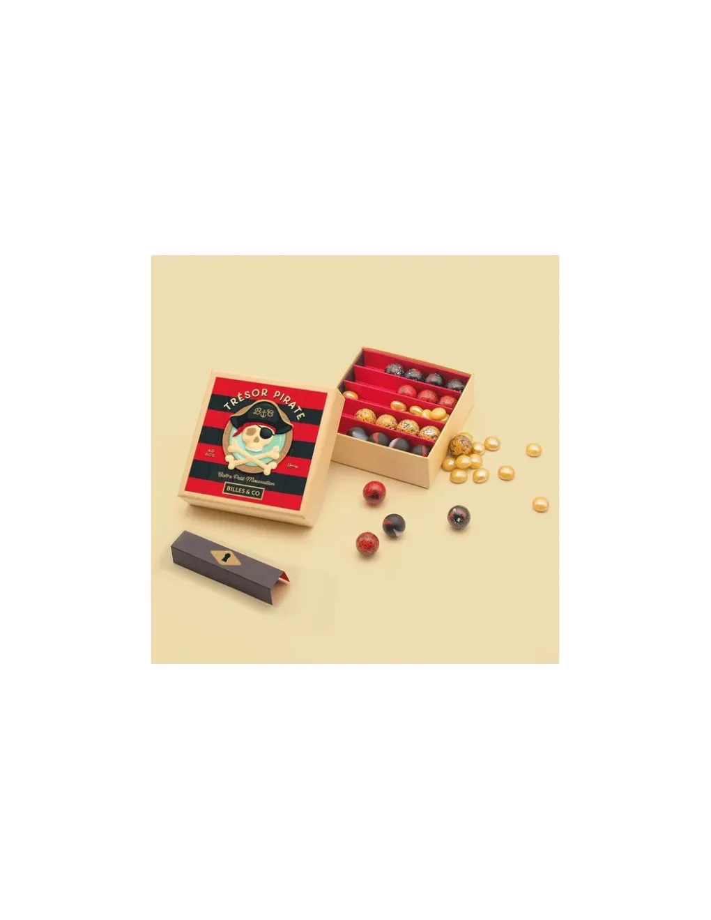 Billes and Co Coffret de 40 billes et galets Trésor pirate - Billes & Co Discount
