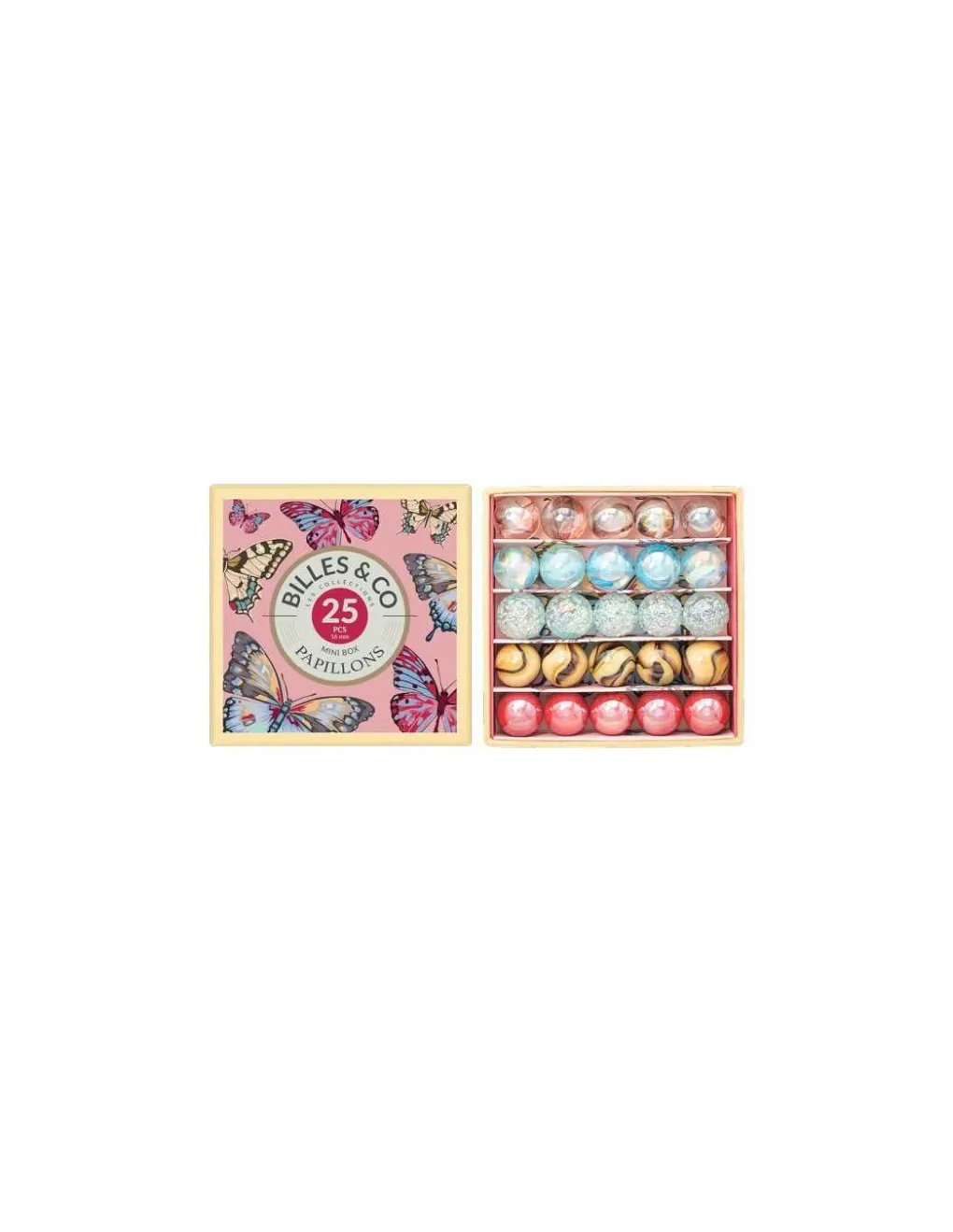 Billes and Co Coffret de 25 billes Papillons Anamorphique - Billes & Co Discount