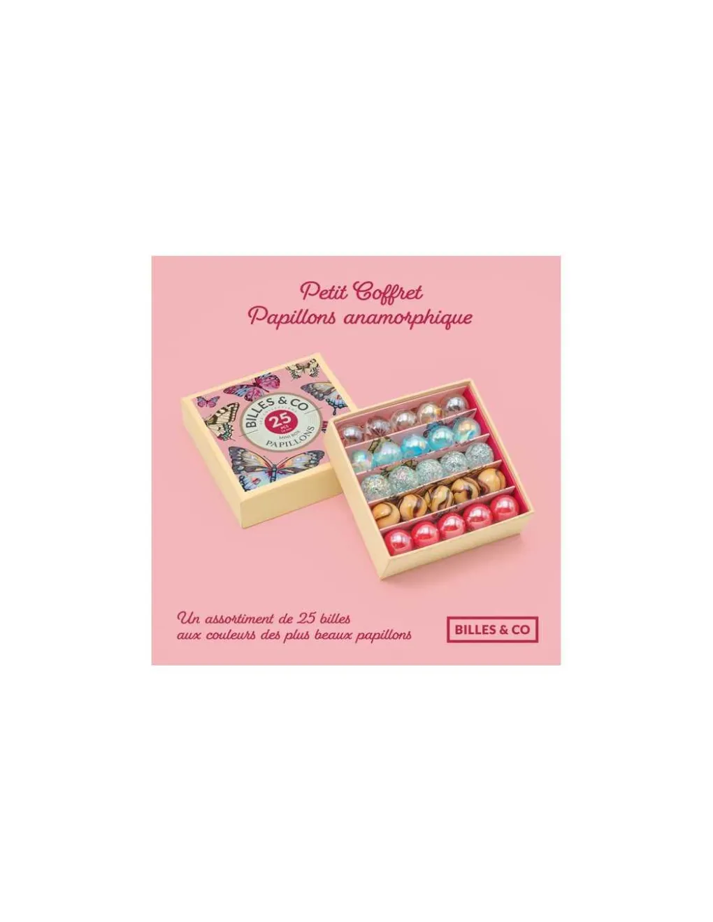 Billes and Co Coffret de 25 billes Papillons Anamorphique - Billes & Co Discount