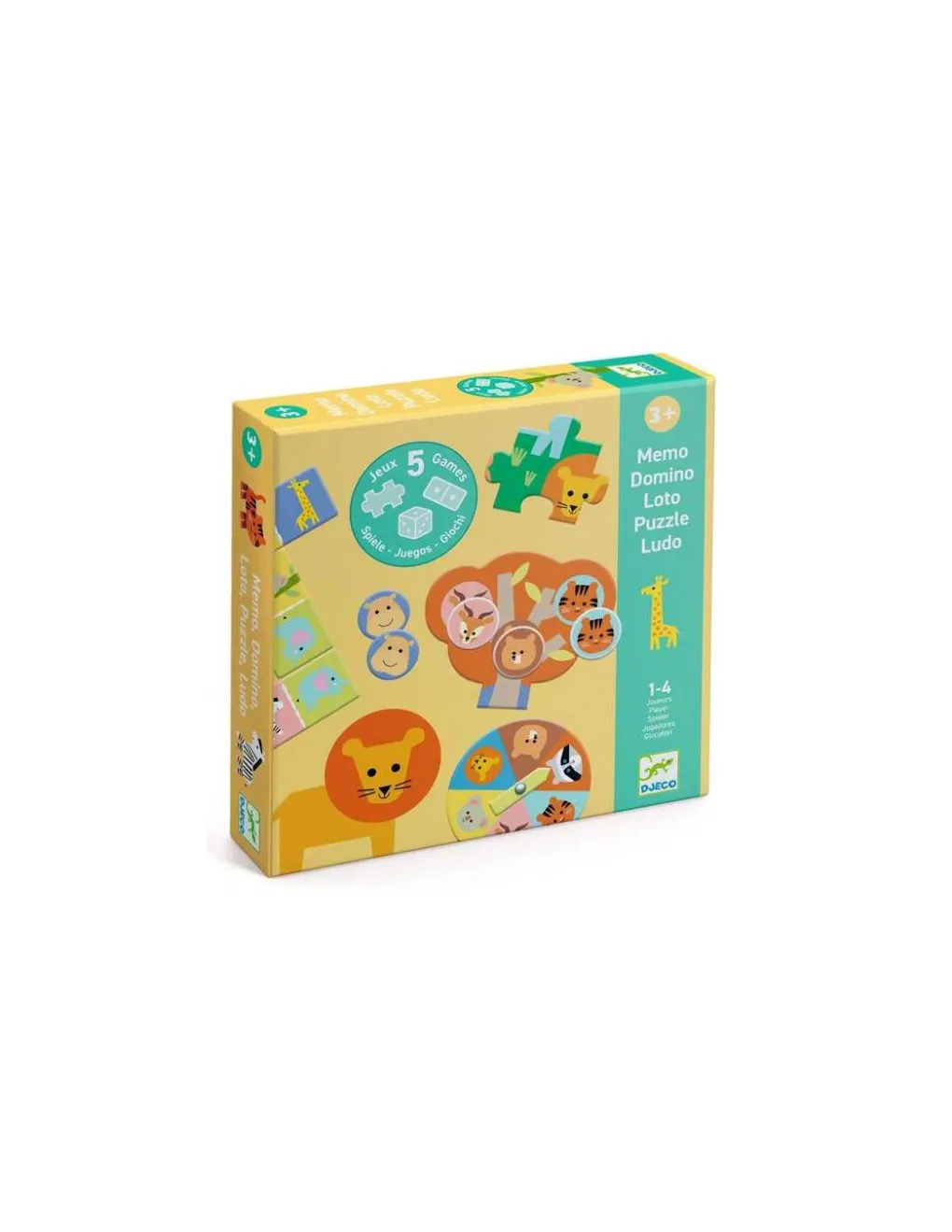 Djeco Coffret de 5 jeux Animaux sauvages - Clearance