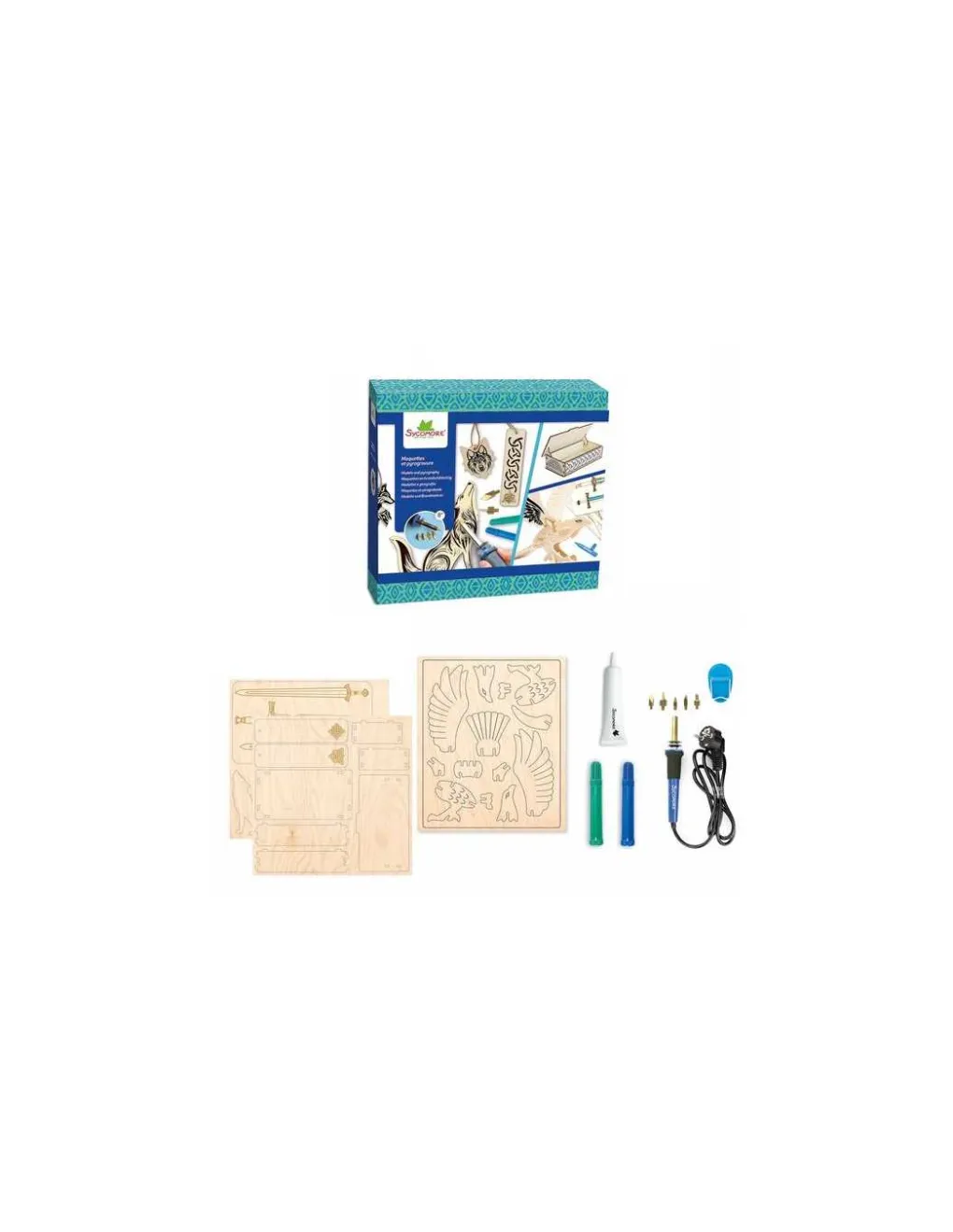 Sycomore Coffret Maquettes et pyrogravure celtique - Outlet