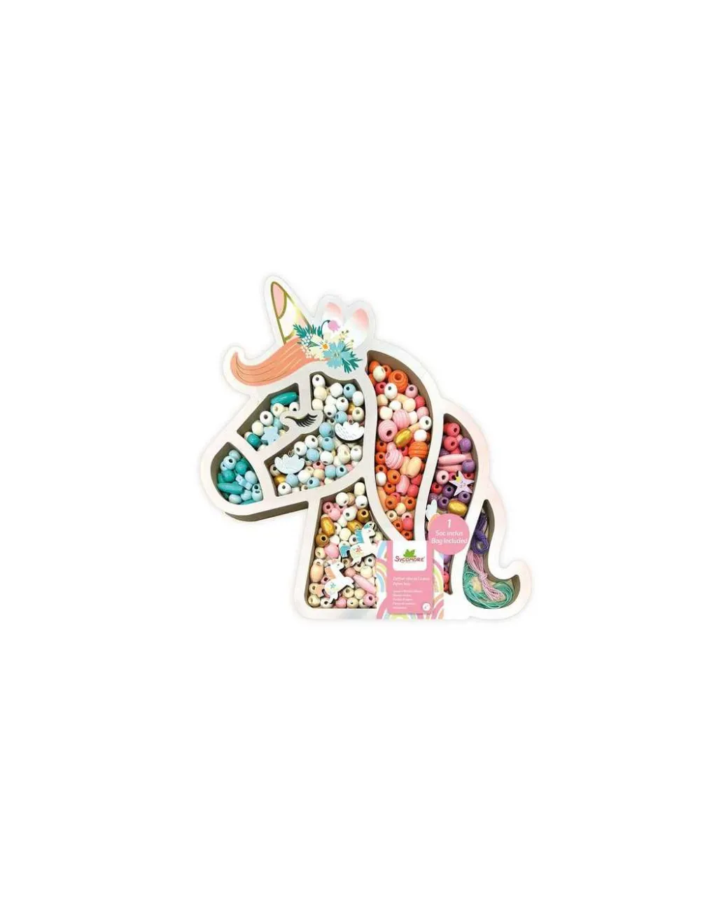 Sycomore Coffret perles bois tête de licorne - Clearance