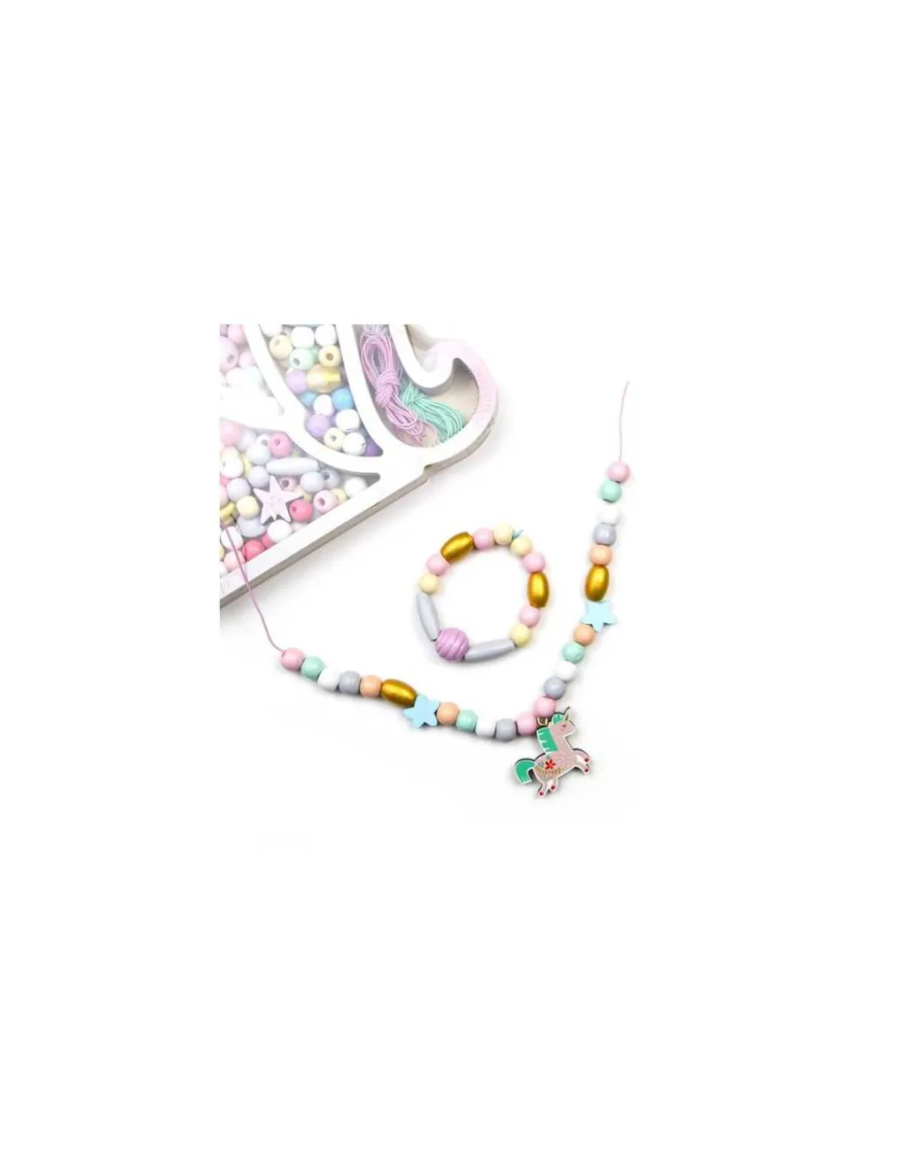 Sycomore Coffret perles bois tête de licorne - Clearance